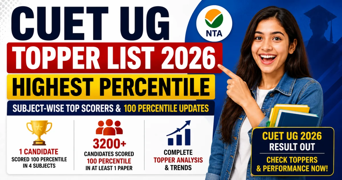 CUET UG Topper List 2026: Highest Percentile, Subject-Wise Top Scorers & NTA Score Analysis